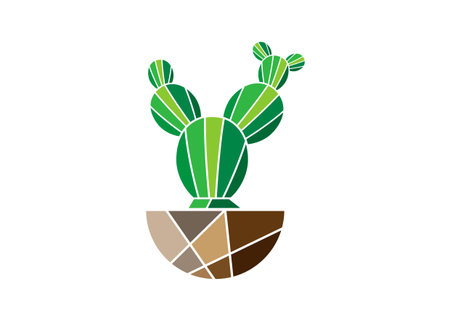 Simple flat cactus vector icon. Green cactus pictogram isolated on white backgroundのイラスト素材