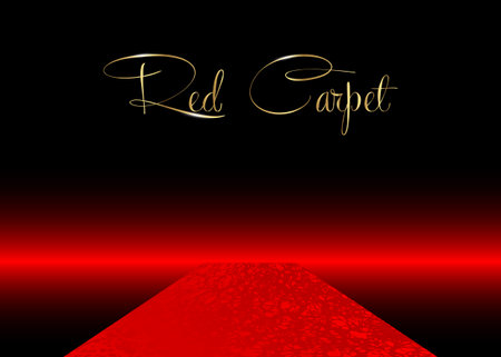 red carpet concept background, vector illustrationのイラスト素材