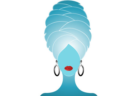 Woman with a towel on the head after shower or bath. Beautiful women with turban logo vector illustration for spa or beauty. Spa girl icon isolated or white backgroundのイラスト素材
