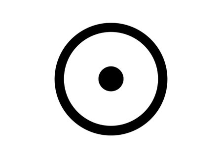 The circled dot alchemical symbol for the sun. Ancient symbol representing the Sun and various sun gods. Solar systemSolar symbol used to represent the Sun. Vector isolated black and white colorのイラスト素材