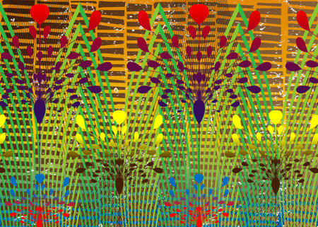 African print fabric, Ethnic handmade ornament for your design, Ethnic and tribal motifs geometric elements. Vector seamless texture, afro textile Ankara fashion style. Pareo wrap dress, batik carpetのイラスト素材