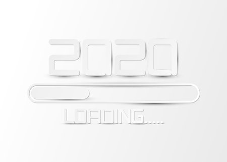 Happy 2020 new year card loading on white paper Vector illustrationのイラスト素材