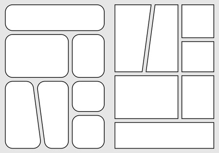 manga storyboard layout template for rapidly creating the comic book style. A4 design of paper ratio is fit for print out. Vector isolatedのイラスト素材