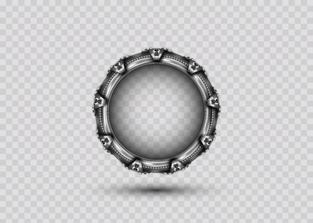 3D portal gate concept alien construction isolated on transparent background. Spatial entrance time machineのイラスト素材