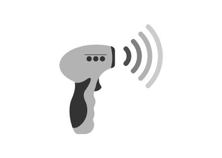 Infrared thermometer showing. Medical infrared forehead thermometer checking body temperature of coronavirusのイラスト素材