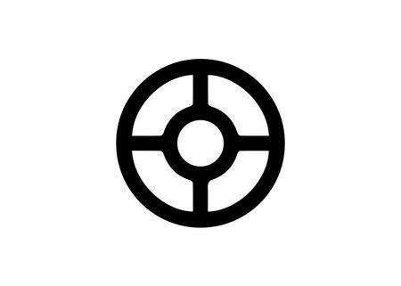 Wheel of Taranis, Antique Scandinavian sacred symbol Wiccan Wheel. Vector isolated on white backgroundのイラスト素材