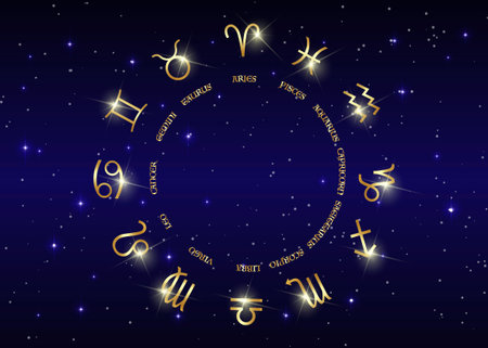 wheel of the zodiac set collection 12 zodiac signs