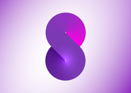 Number eight logo, Logotype 8 design. Creative colorful infinity vector template isolated on light...