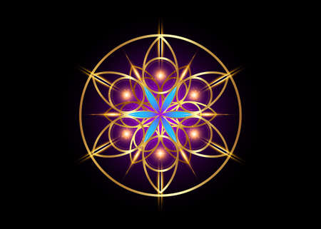 Flower of Life symbol Sacred Geometry.のイラスト素材