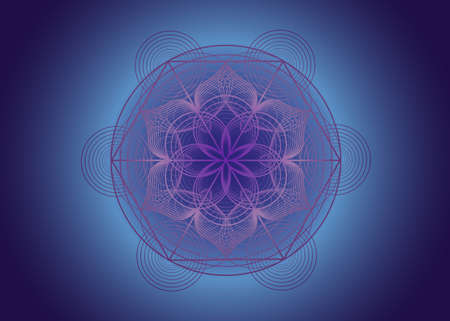 Seed of life symbol Sacred Geometry. Logo icon Geometric mystic mandala of alchemy esoteric Flower...