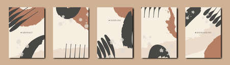 Set Abstract trendy universal artistic background templates. Grunge vintage style. Good for cover, invitation, banner, placard, brochure, poster, card, flyer and otherのイラスト素材