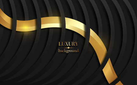 Luxury gold and black gradient Background with striped wavy texture abstract style. Vip card. Vector Illustration about modern template design for strong feeling and technology and futurism templateのイラスト素材