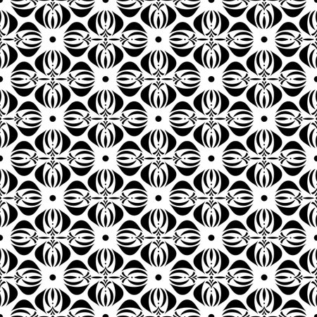 Vector Floral Art Nouveau Seamless Pattern. Geometric decorative leaves texture. Flowers concept. Retro stylish backgroundのイラスト素材