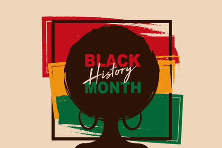 National Black History Month. Holiday concept. Template for background, banner, card, poster with text inscription. African American History. Celebrated annually in February in the USA and Canadaのイラスト素材