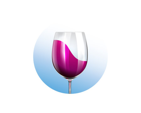 Red Wine Glass Icon, Wineglass logo, Fashion Glassware Icon Art vector Illustration isolated or white backgroundのイラスト素材