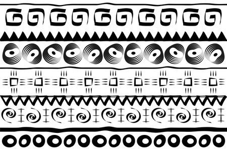 African Print fabric, Ethnic handmade ornament for your design, tribal pattern motifs geometric element. Vector background texture, afro textile Ankara fashion style. Pareo wrap dress, batik carpetのイラスト素材