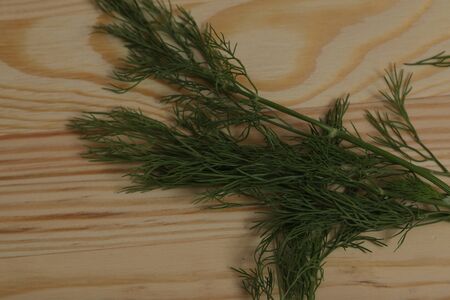 dill leaf on wood table