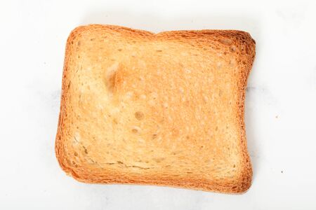 Toast biscuits over white background snack lunch
