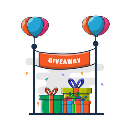 cartoon giveaway vector illustration design. flat cartoon styleのイラスト素材