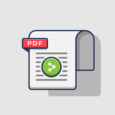 pdf share symbol designs. flat cartoon styleのイラスト素材