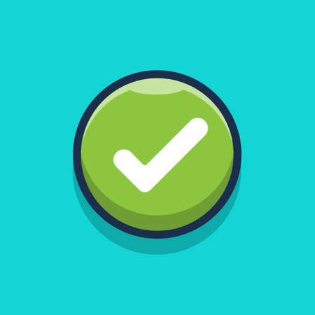 check button icon illustration design. flat cartoon styleのイラスト素材