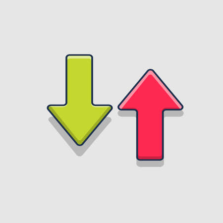 up and down illustration icon. flat cartoon style
