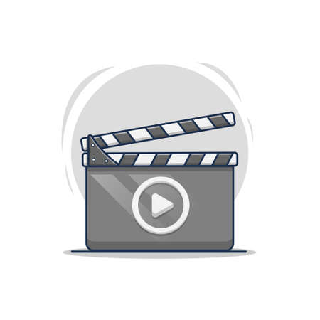 clapper board video icon illustrationのイラスト素材