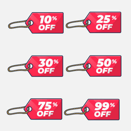 set of sale tag badge collection icon illustrationのイラスト素材