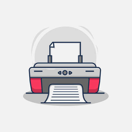 printer with illustration design paper