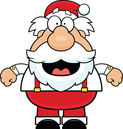 Cartoon illustration of Santa Claus smiling.のイラスト素材