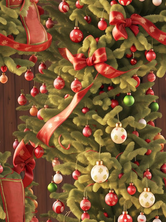 Christmas present gifts box on a wooden table Generative AI. free Stock Photo Christmas white blank card with copy space Generative AI. free Stock Photo View of beautifully decorated Christmas tree. Generative AI. free Stock Photoの素材