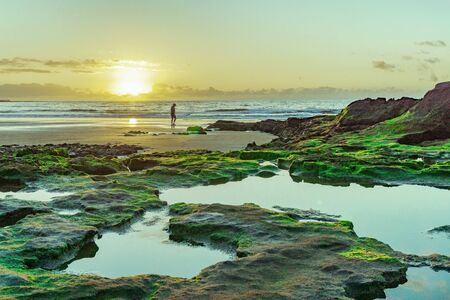 With High tide most of this reef is covered by water but when its low tide it is spectacular to seeの写真素材