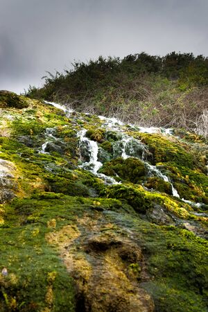 During heavy rain this little waterfall can get quiet big in the north of Tenerifeの写真素材