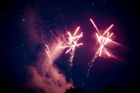 At a local fireworks display these artifical supernovas mesmerized me a lot.の写真素材