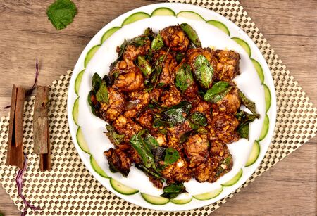 a plate of  chicken roastの写真素材