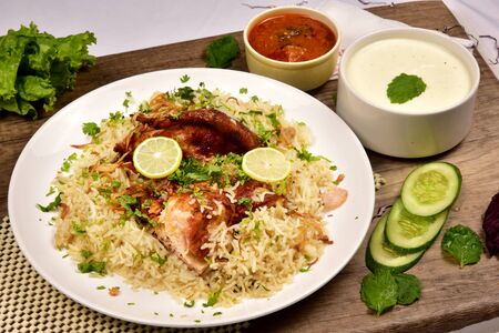 fried rice with porkの写真素材