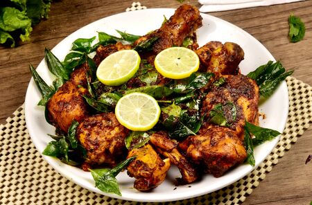 grilled chicken wingsの写真素材