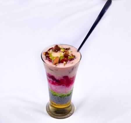 ice cream with berriesの写真素材