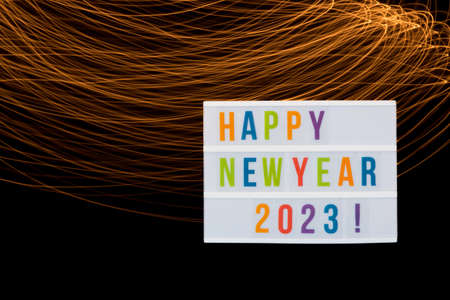 Happy New Year 2023 wishes backgroundの写真素材