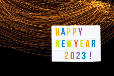 Happy New Year 2023 wishes backgroundの写真素材