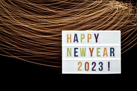 Happy New Year 2023 wishes backgroundの写真素材