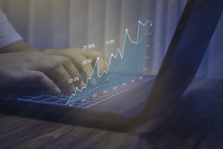 Business analytics and financial concept, Plans to increase business growth and an increase in the...