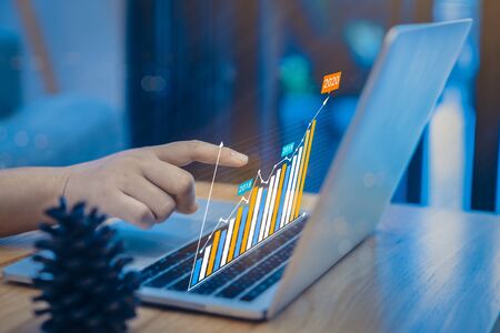 Business analytics and financial concept, Plans to increase business growth and an increase in the...