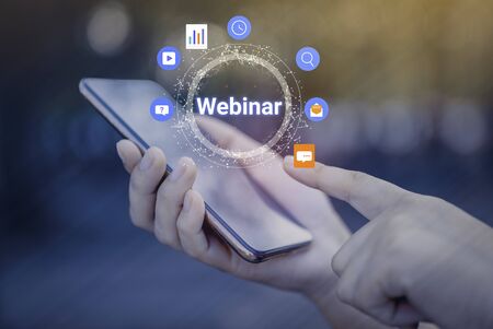Webinar E-learning Training Business Internet Technology Webcast Concept.の写真素材