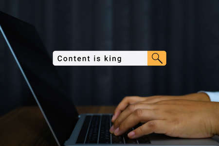 Content is king for SEO website concept. Business, technology internet and web concept. Digital...