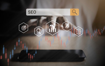 SEO or Searching Engine Optimizing on internet technology for business concept.