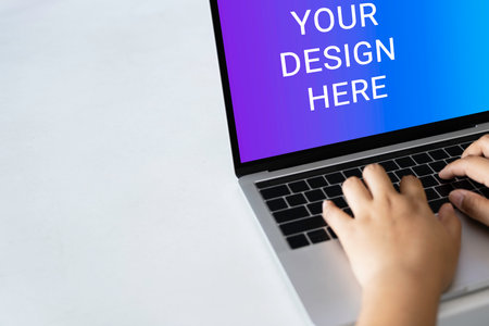 Lptop computer mockup with copy space.の写真素材