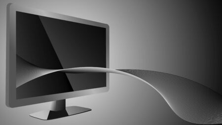 Futuristic design with tv and wavy linesのイラスト素材