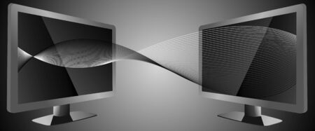 Futuristic design with tv and wavy linesのイラスト素材