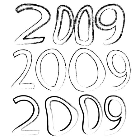 New year digitsのイラスト素材